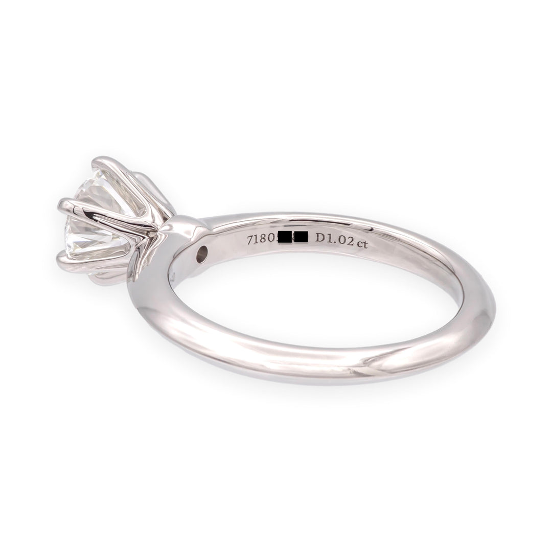 Tiffany & Co. Platinum 1.02 ct G VS1 Round Diamond Solitaire Engagement Ring
