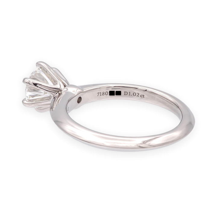 Tiffany & Co. Platinum 1.02 ct G VS1 Round Diamond Solitaire Engagement Ring