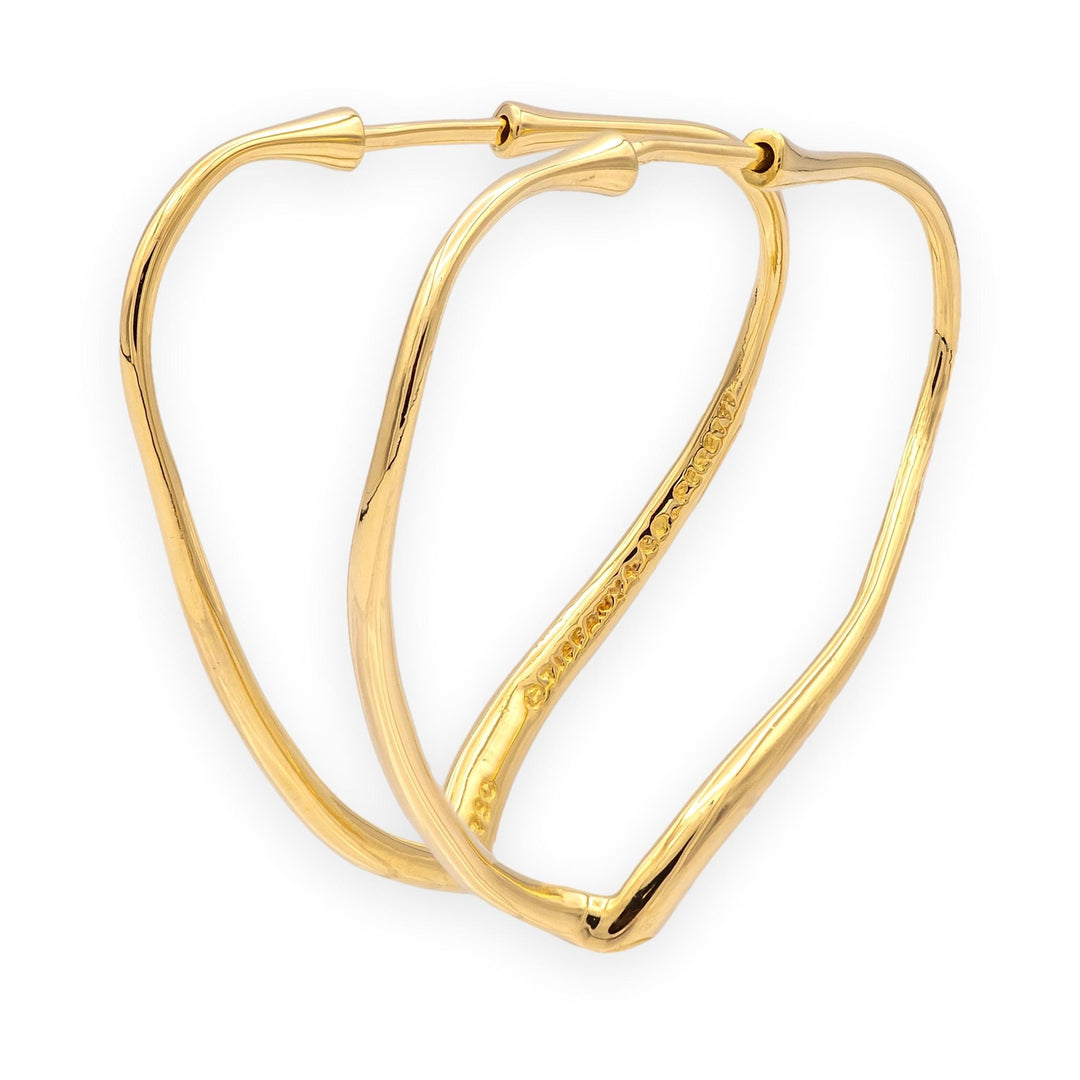 Vintage Tiffany & Co. Elsa Peretti Open Heart Wire Hoop Earrings, 18K Gold, MED