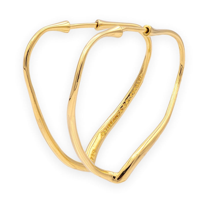 Vintage Tiffany & Co. Elsa Peretti Open Heart Wire Hoop Earrings, 18K Gold, MED