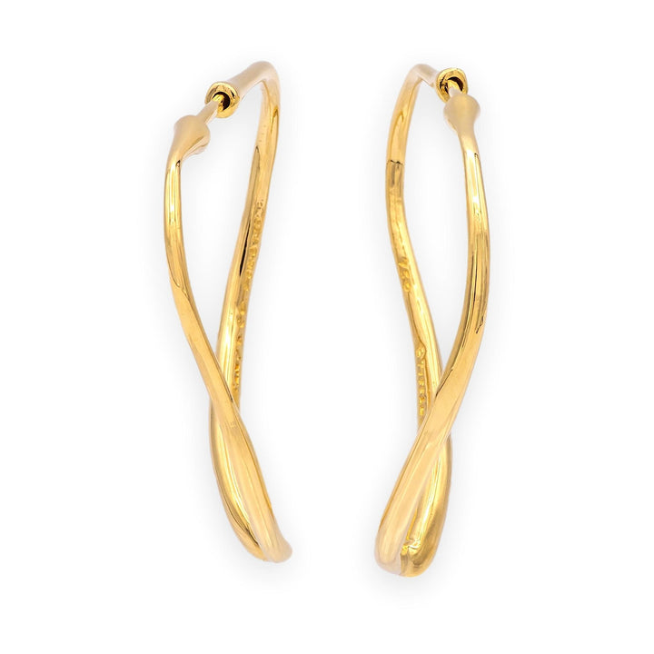 Vintage Tiffany & Co. Elsa Peretti Open Heart Wire Hoop Earrings, 18K Gold, MED