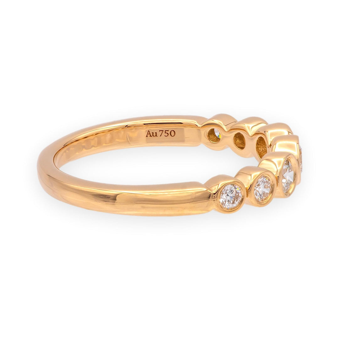Tiffany & Co. 18K Rose Gold Half Circle graduated Bezel Jazz Diamond Band Ring