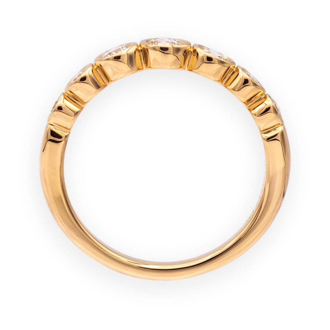 Tiffany & Co. 18K Rose Gold Half Circle graduated Bezel Jazz Diamond Band Ring