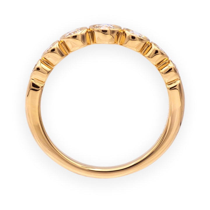 Tiffany & Co. 18K Rose Gold Half Circle graduated Bezel Jazz Diamond Band Ring