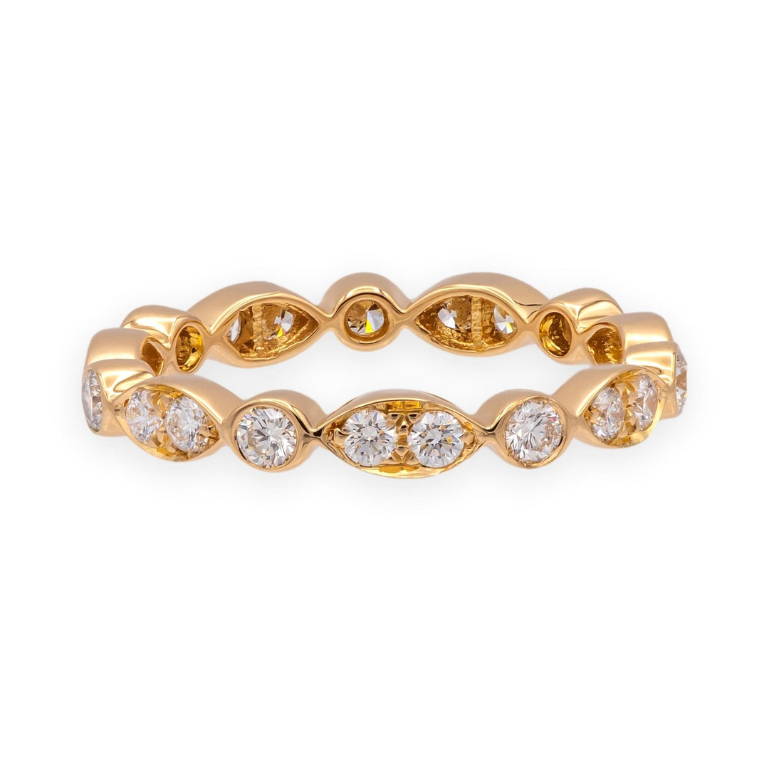 Tiffany & Co. 18K Rose Gold Full Circle Jazz Diamond Band Ring Size 5.5