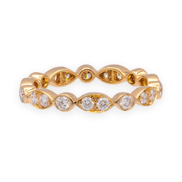 Tiffany & Co. 18K Rose Gold Full Circle Jazz Diamond Band Ring Size 5.5