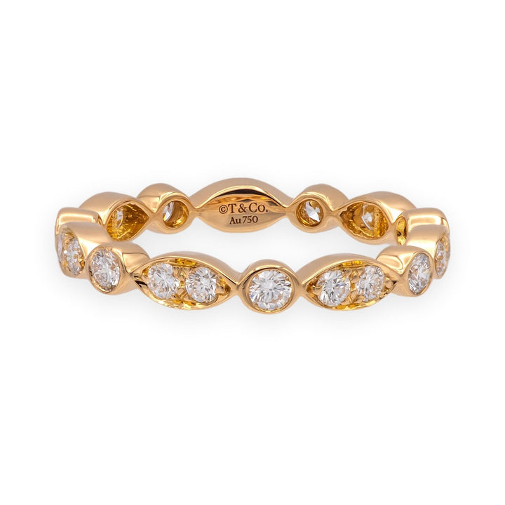 Tiffany & Co. 18K Rose Gold Full Circle Jazz Diamond Band Ring Size 5.5