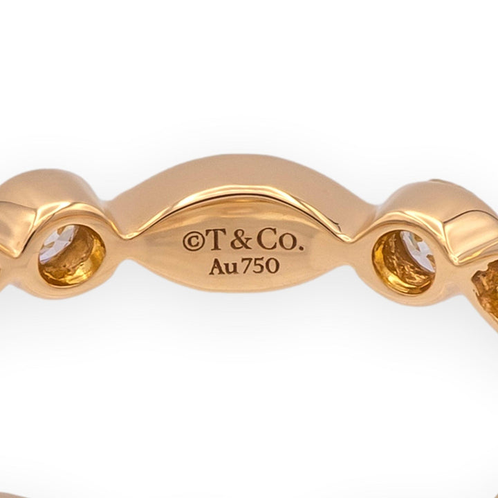 Tiffany & Co. 18K Rose Gold Full Circle Jazz Diamond Band Ring Size 5.5