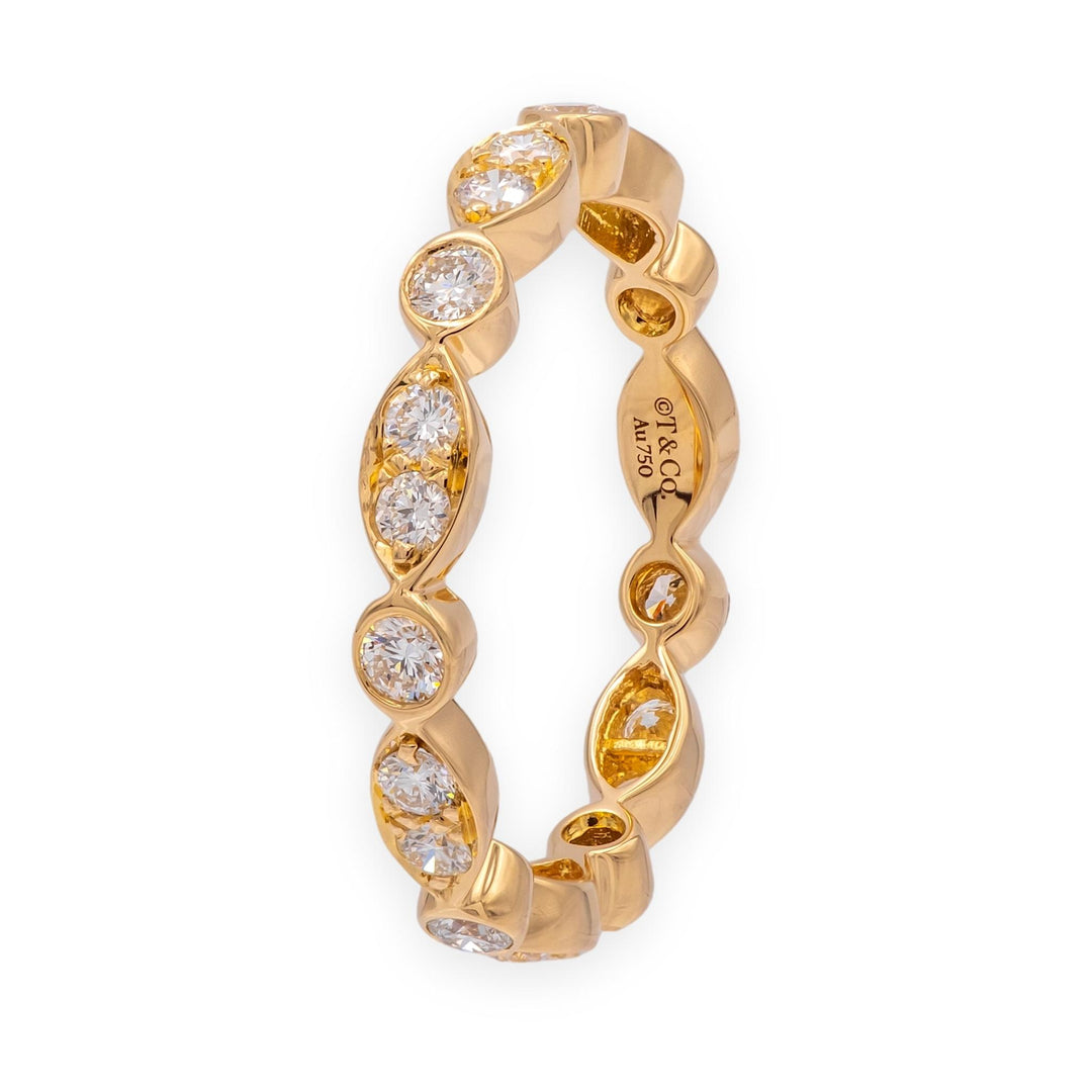 Tiffany & Co. 18K Rose Gold Full Circle Jazz Diamond Band Ring Size 5.5