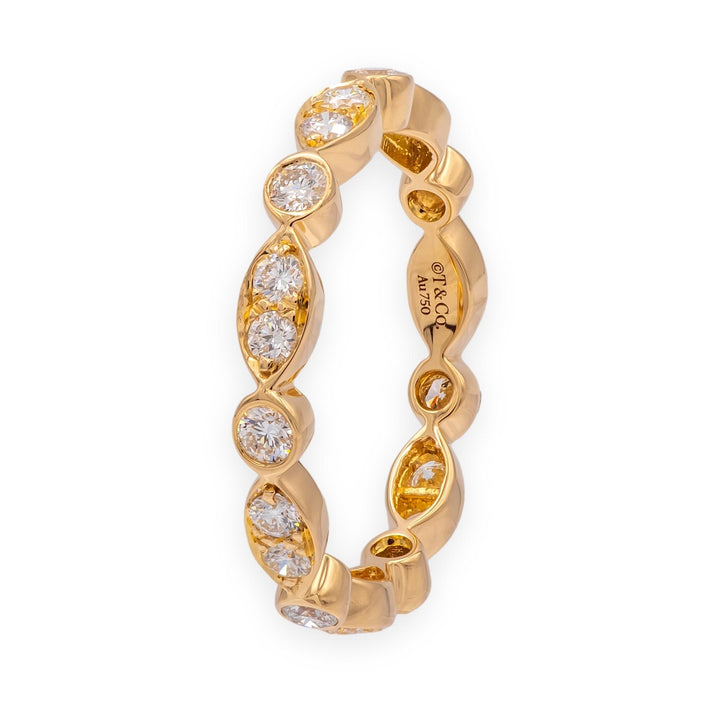 Tiffany & Co. 18K Rose Gold Full Circle Jazz Diamond Band Ring Size 5.5