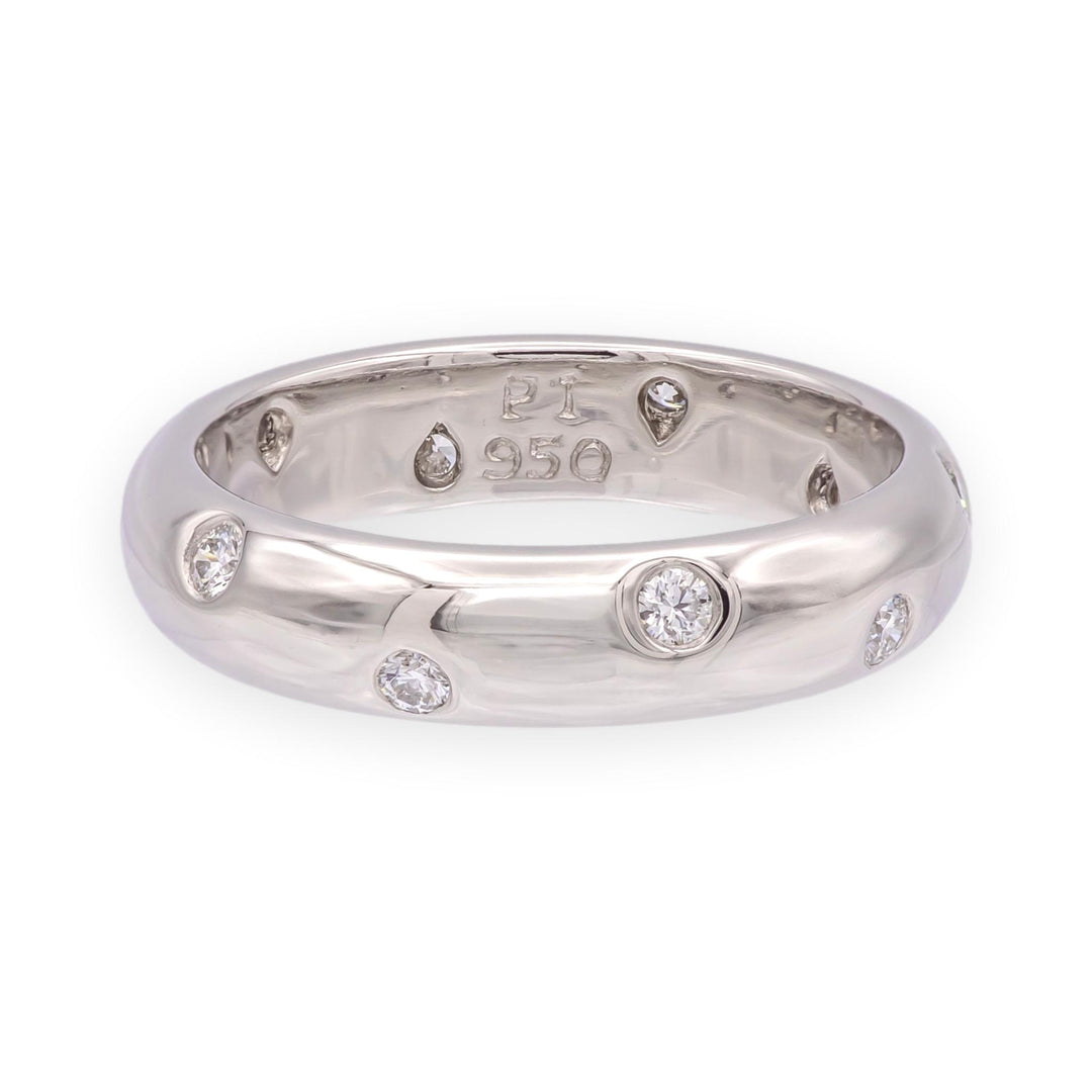 Tiffany & Co. Platinum Etoile Vintage Diamond Band Ring 4.3mm , Size 6