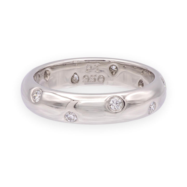 Tiffany & Co. Platinum Etoile Vintage Diamond Band Ring 4.3mm , Size 6