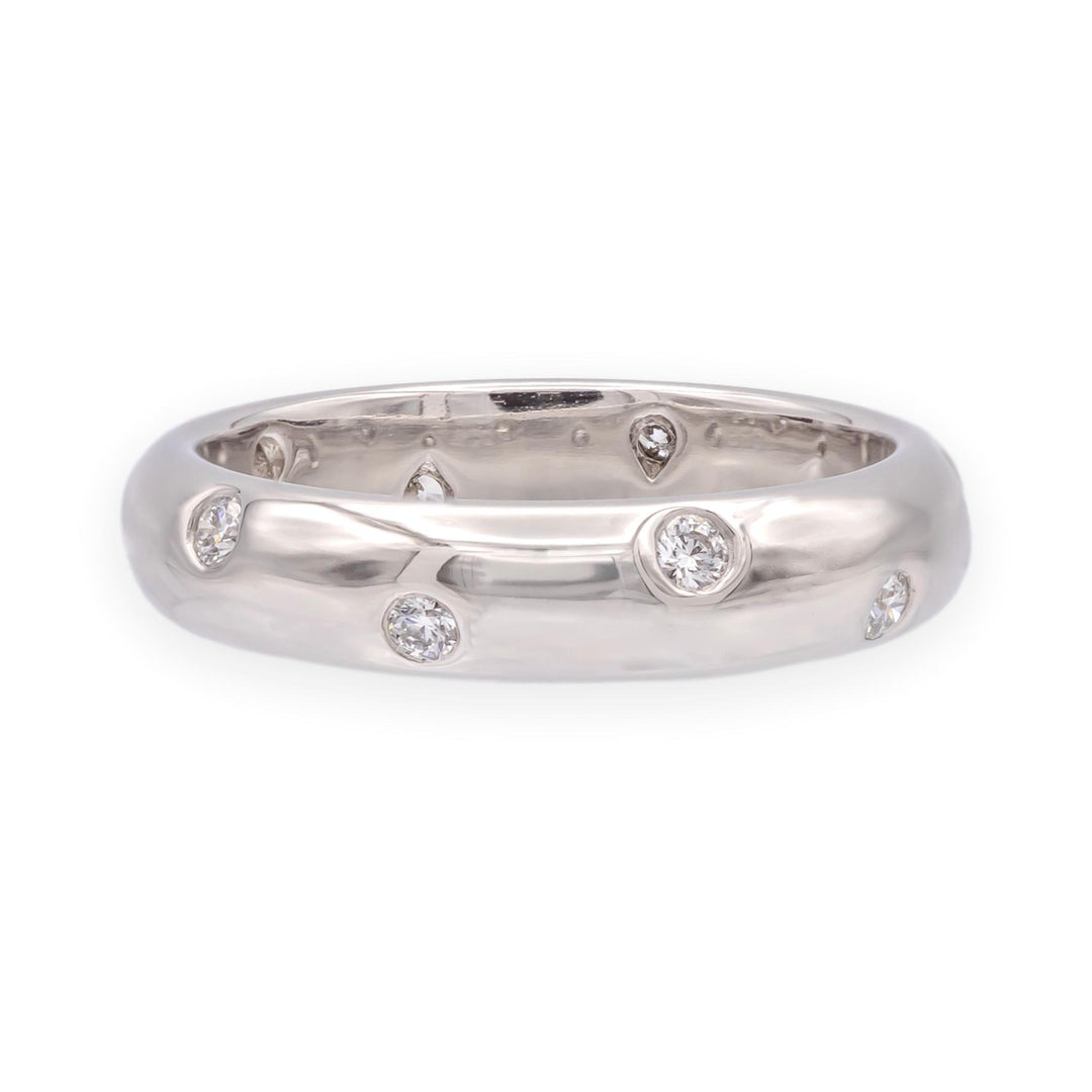 Tiffany & Co. Platinum Etoile Vintage Diamond Band Ring 4.3mm , Size 6