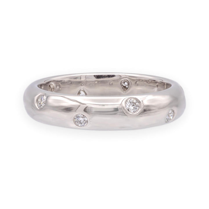 Tiffany & Co. Platinum Etoile Vintage Diamond Band Ring 4.3mm , Size 6