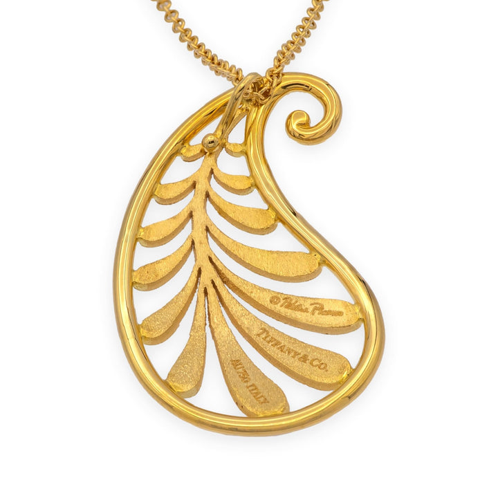 Tiffany & Co. 18K Gold Paloma Picasso Villa Palm Pendant Necklace