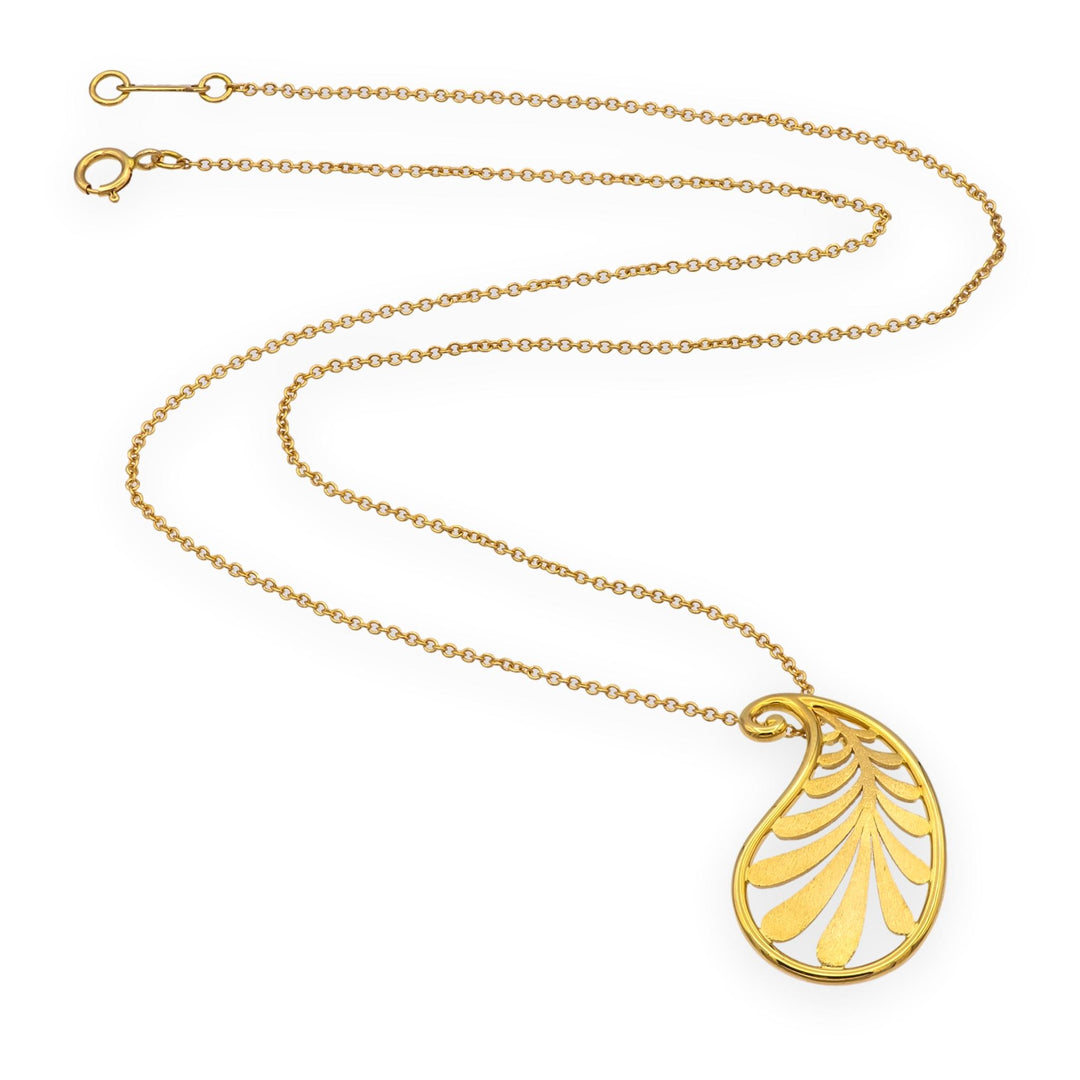 Tiffany & Co. 18K Gold Paloma Picasso Villa Palm Pendant Necklace