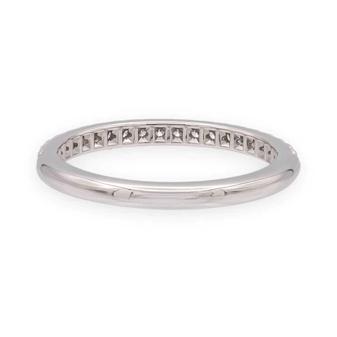 Tiffany & Co. Platinum Half CIrcle Soleste Diamond Band Ring Size 4.75