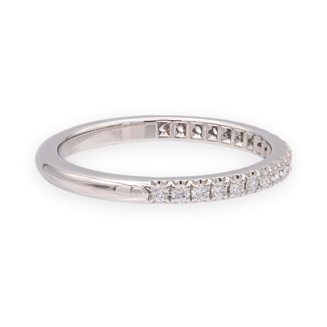 Tiffany & Co. Platinum Half CIrcle Soleste Diamond Band Ring Size 4.75