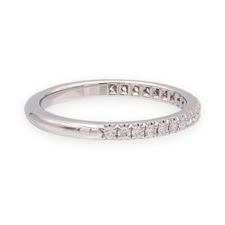 Tiffany & Co. Platinum Half CIrcle Soleste Diamond Band Ring Size 4.75