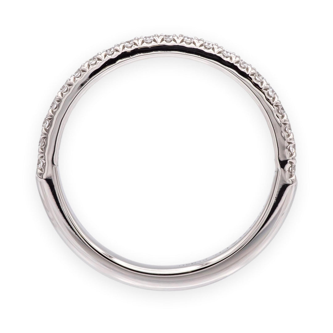 Tiffany & Co. Platinum Half CIrcle Soleste Diamond Band Ring Size 4.75