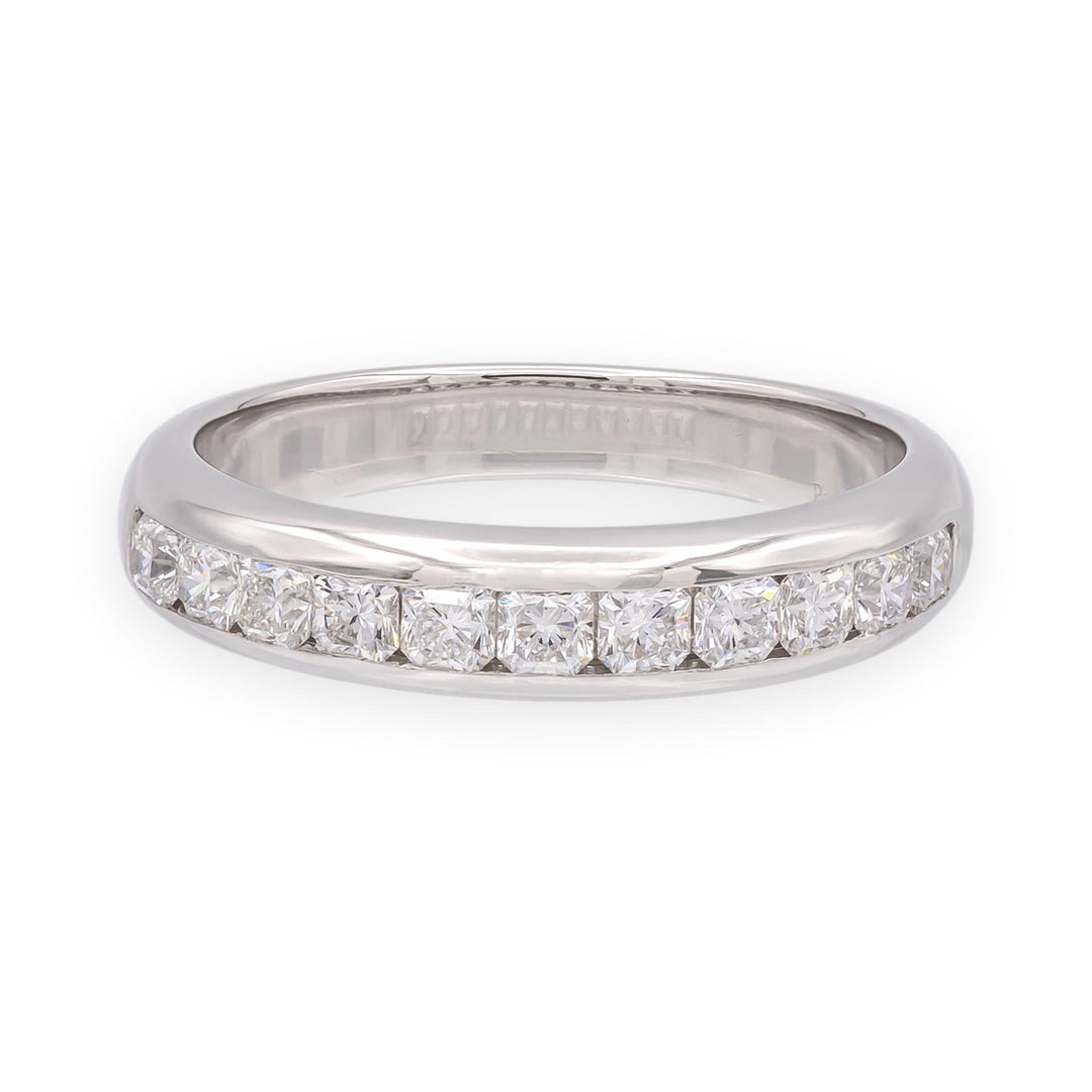 Tiffany & Co. Lucida Platinum Half Circle Channel-Set Diamond Band 4mm .55ct