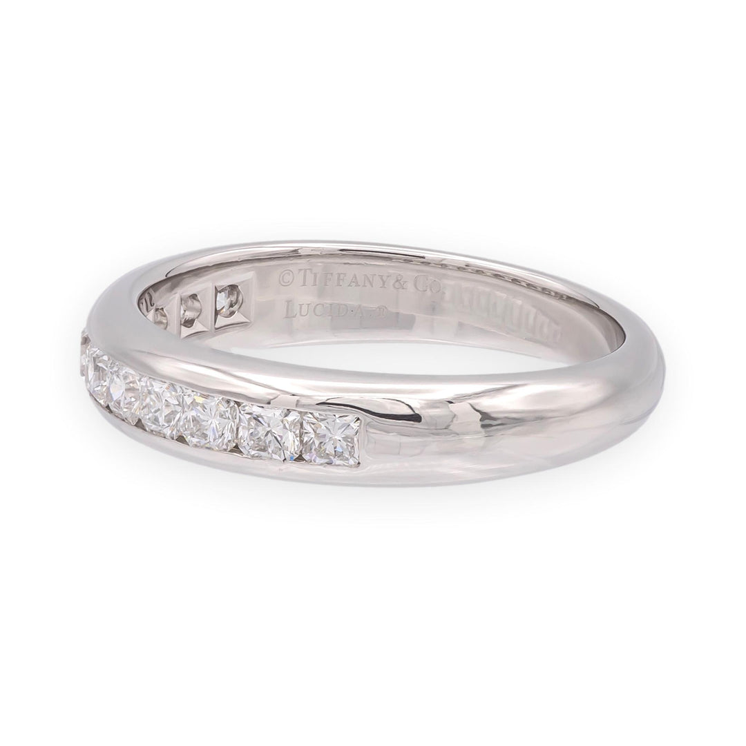 Tiffany & Co. Lucida Platinum Half Circle Channel-Set Diamond Band 4mm .55ct