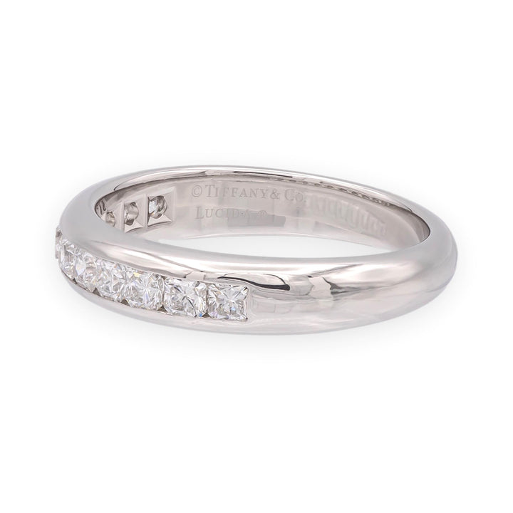 Tiffany & Co. Lucida Platinum Half Circle Channel-Set Diamond Band 4mm .55ct
