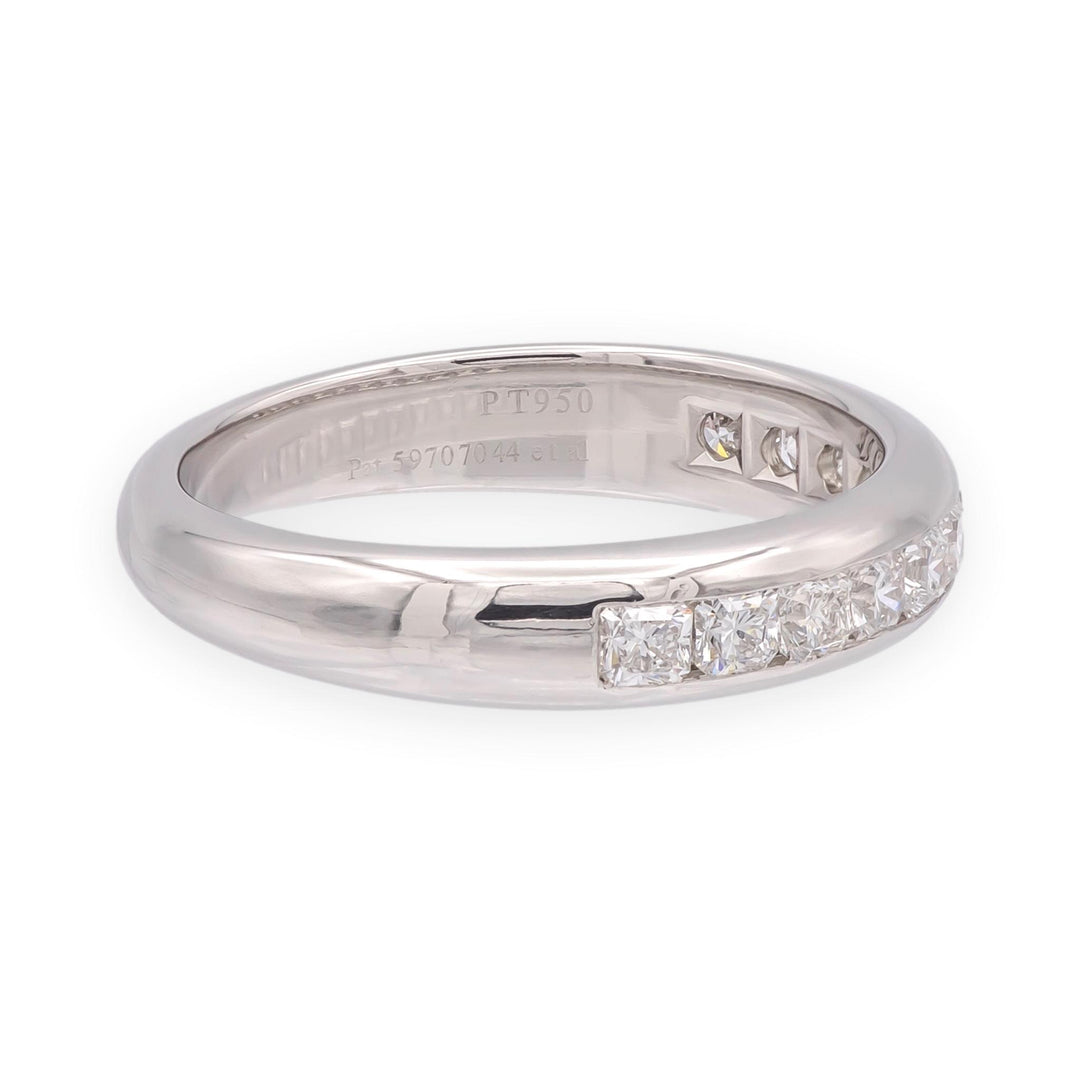 Tiffany & Co. Lucida Platinum Half Circle Channel-Set Diamond Band 4mm .55ct