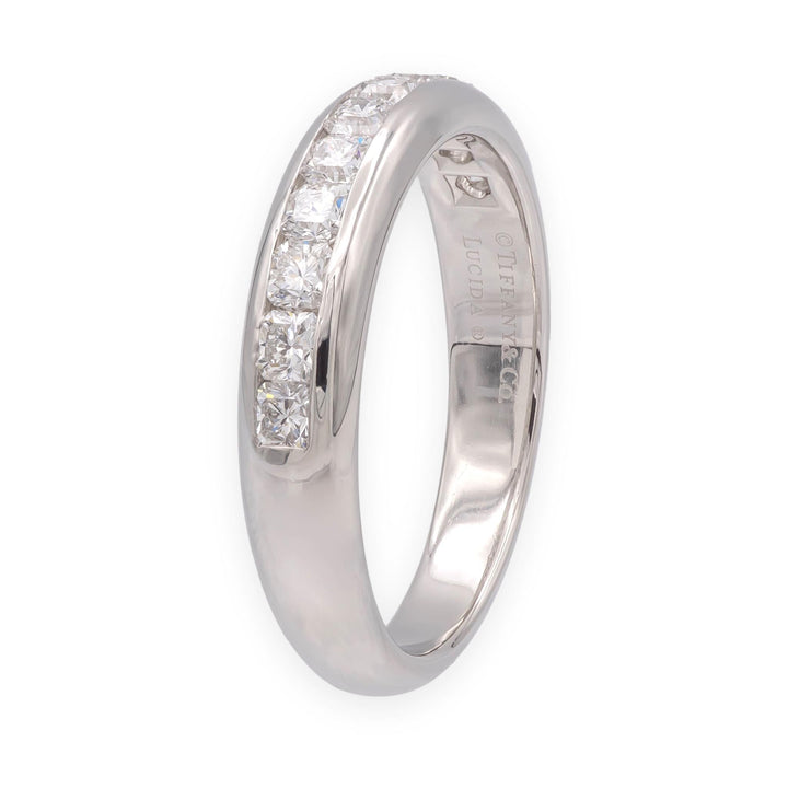 Tiffany & Co. Lucida Platinum Half Circle Channel-Set Diamond Band 4mm .55ct