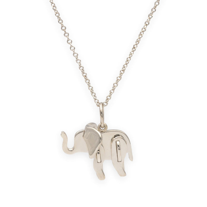 Tiffany & Co. Save The Wild Elephant Charm Necklace Sterling Silver 925 16"