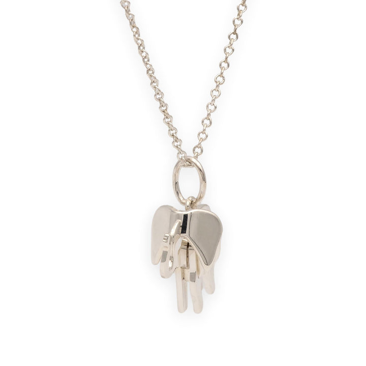 Tiffany & Co. Save The Wild Elephant Charm Necklace Sterling Silver 925 16"