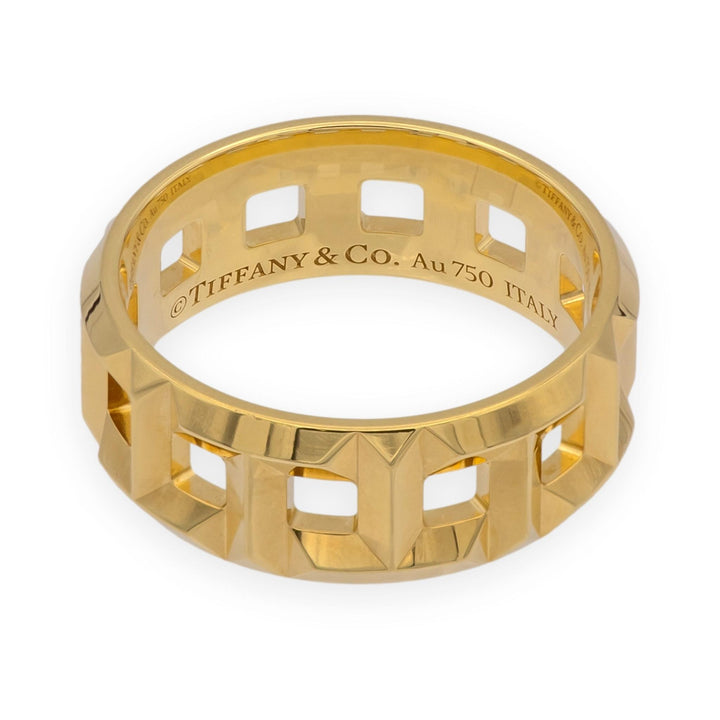 Tiffany & Co. T True 8mm Ring 18K Yellow Gold Band Size 9.25
