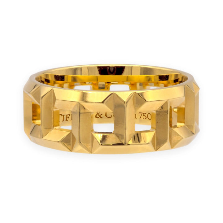 Tiffany & Co. T True 8mm Ring 18K Yellow Gold Band Size 9.25