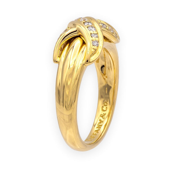 Vintage Tiffany & Co. Signature X Diamond Ring, 18K Yellow Gold, Circa 1990