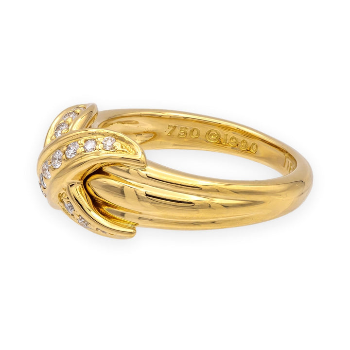 Vintage Tiffany & Co. Signature X Diamond Ring, 18K Yellow Gold, Circa 1990