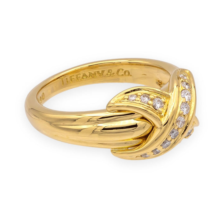 Vintage Tiffany & Co. Signature X Diamond Ring, 18K Yellow Gold, Circa 1990