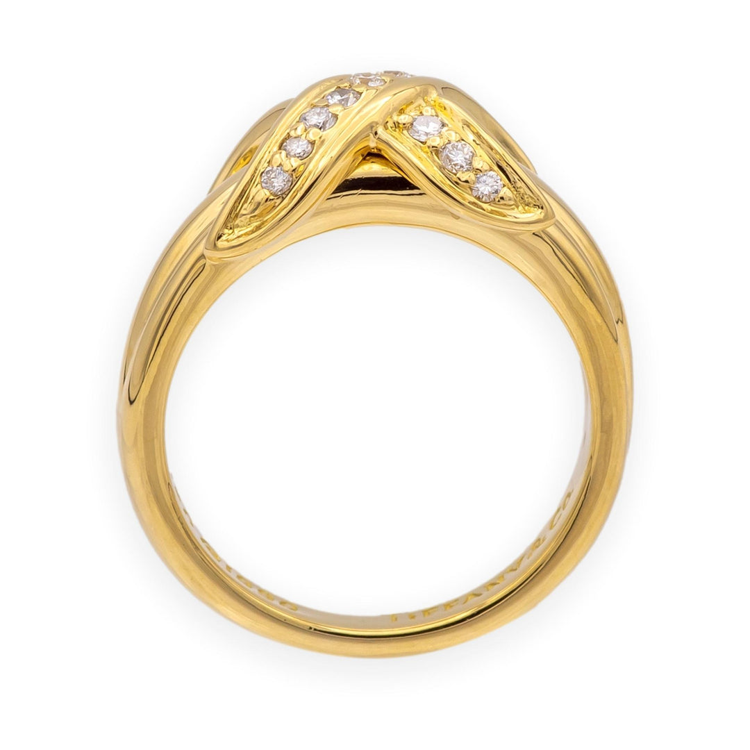 Vintage Tiffany & Co. Signature X Diamond Ring, 18K Yellow Gold, Circa 1990