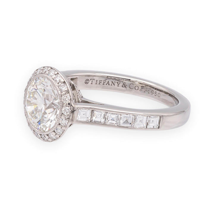 Tiffany & Co. Platinum 1.15 Cts Center Round Legacy Diamond Engagement Ring