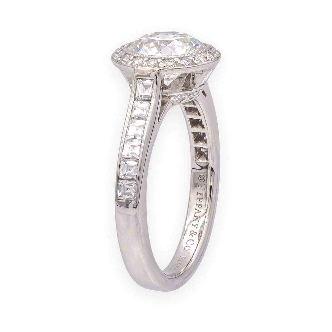 Tiffany & Co. Platinum 1.15 Cts Center Round Legacy Diamond Engagement Ring