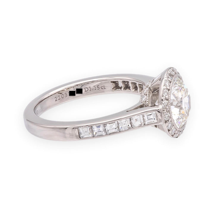Tiffany & Co. Platinum 1.15 Cts Center Round Legacy Diamond Engagement Ring