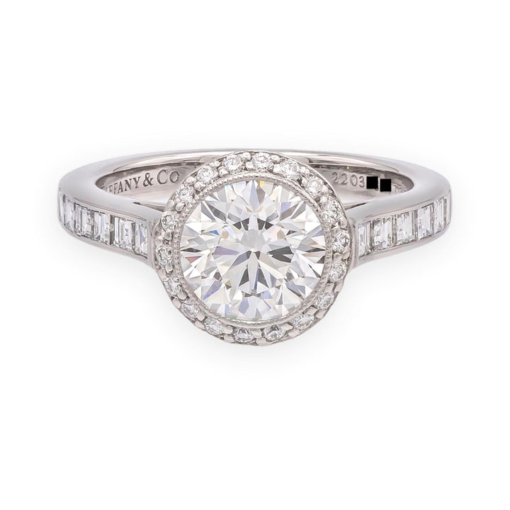 Tiffany & Co. Platinum 1.15 Cts Center Round Legacy Diamond Engagement Ring