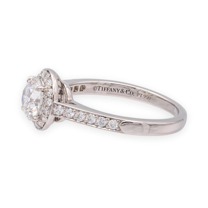 Tiffany & Co. Platinum .82 Ct Center Round Legacy Diamond Engagement Ring GVS1