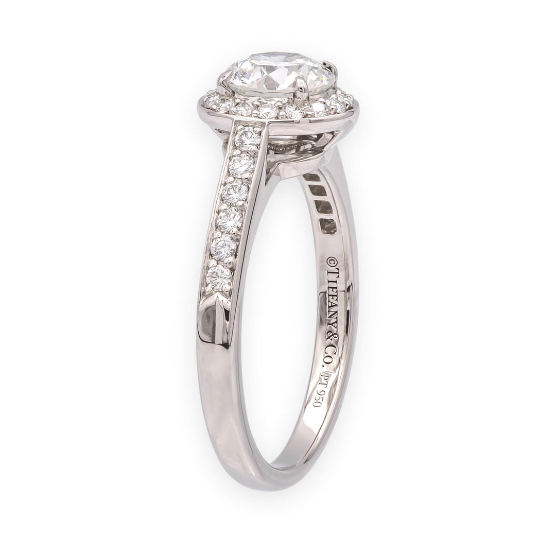 Tiffany & Co. Platinum .82 Ct Center Round Legacy Diamond Engagement Ring GVS1