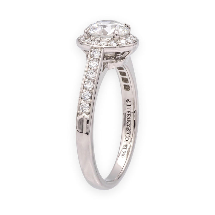 Tiffany & Co. Platinum .82 Ct Center Round Legacy Diamond Engagement Ring GVS1