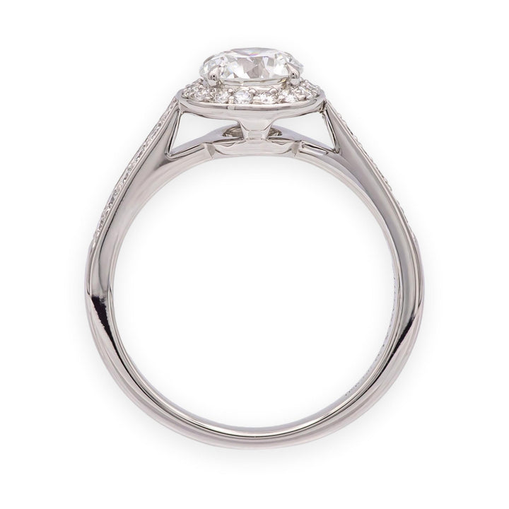 Tiffany & Co. Platinum .82 Ct Center Round Legacy Diamond Engagement Ring GVS1