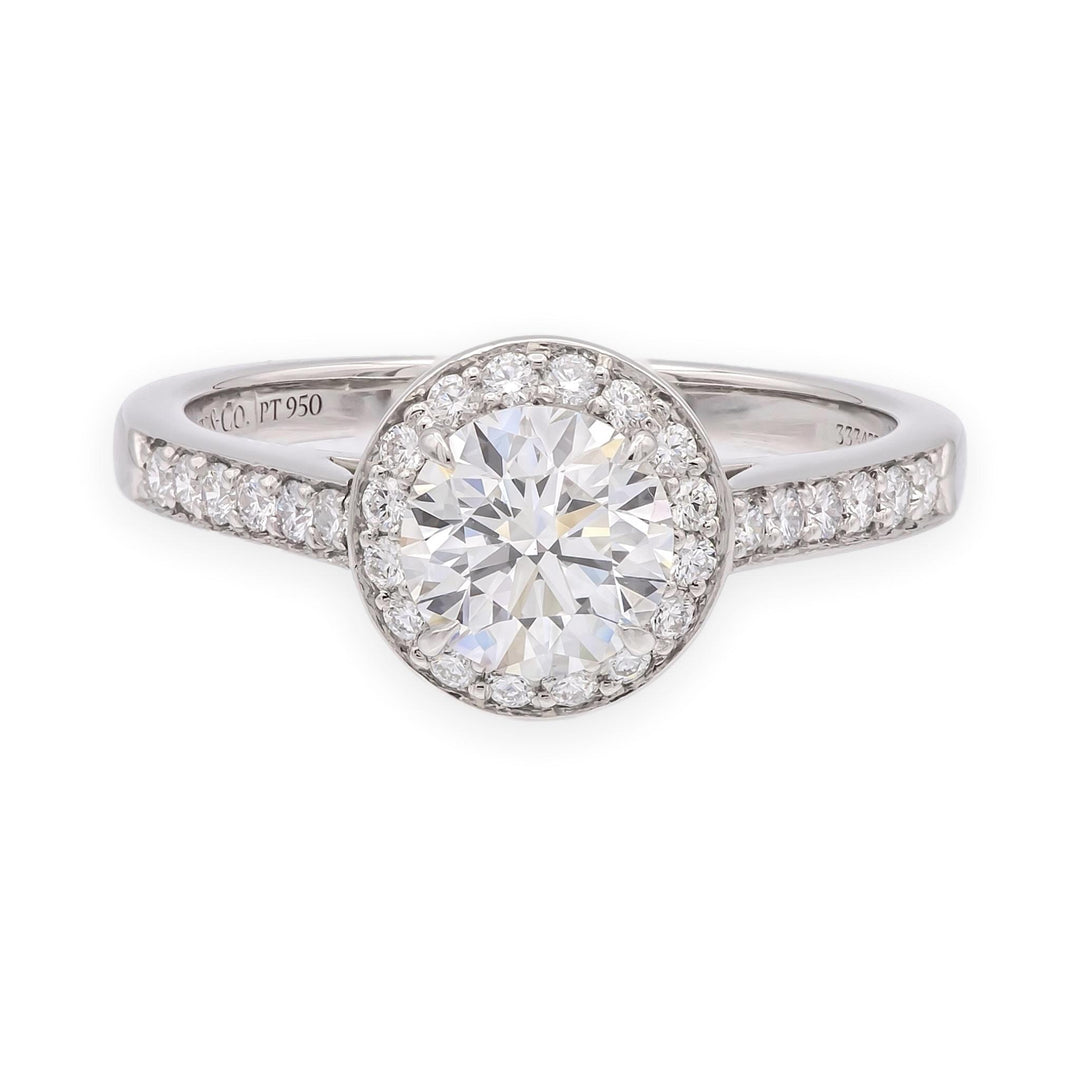Tiffany & Co. Platinum .82 Ct Center Round Legacy Diamond Engagement Ring GVS1