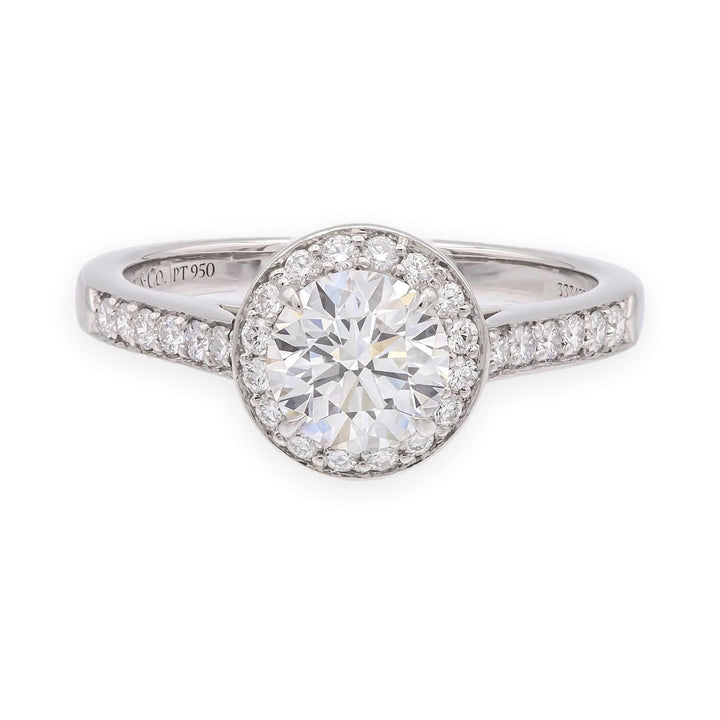 Tiffany & Co. Platinum .82 Ct Center Round Legacy Diamond Engagement Ring GVS1