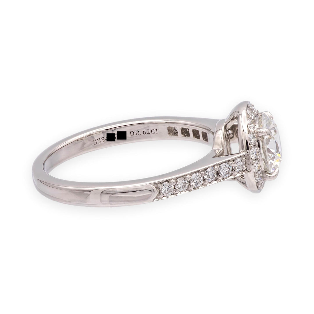 Tiffany & Co. Platinum .82 Ct Center Round Legacy Diamond Engagement Ring GVS1