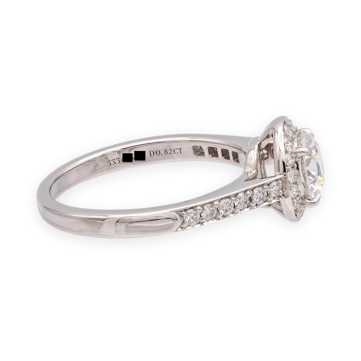 Tiffany & Co. Platinum .82 Ct Center Round Legacy Diamond Engagement Ring GVS1