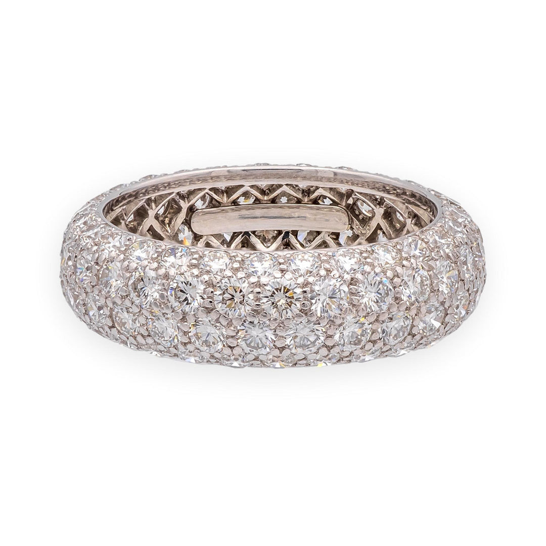 Tiffany & Co. Etoile 4-Row Pavé Diamond Band Ring 2.80 CTW Platinum Size 5.5